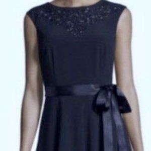 Tahari ASL Beaded Navy Dress - Size 12